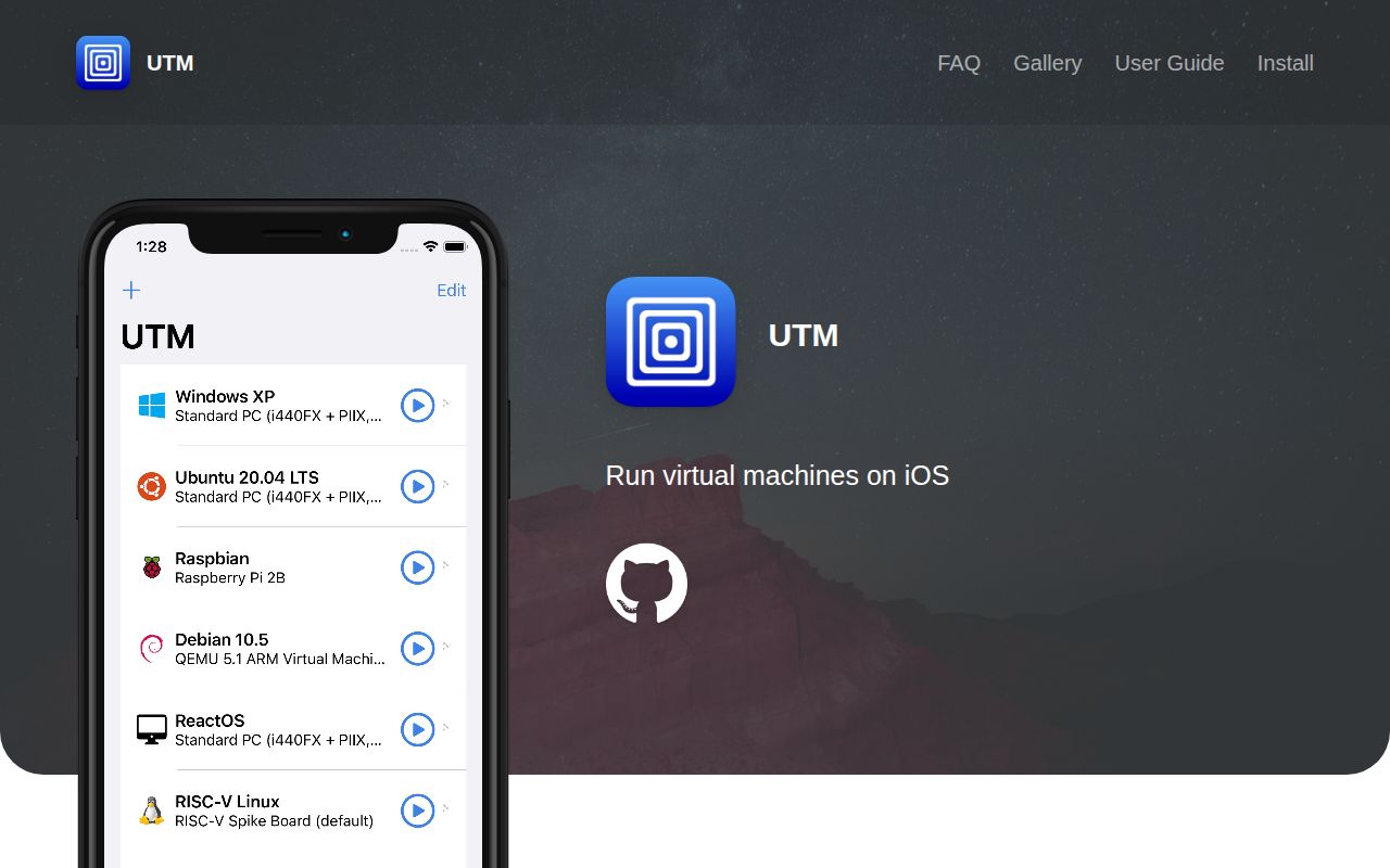 Screenshot of UTM (getutm.app)