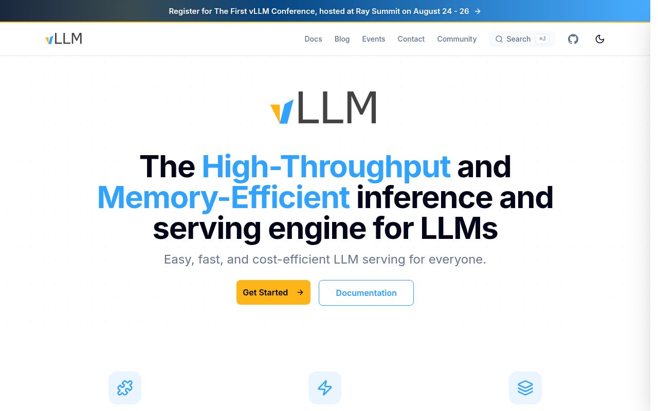 Screenshot of vllm (vllm.ai)