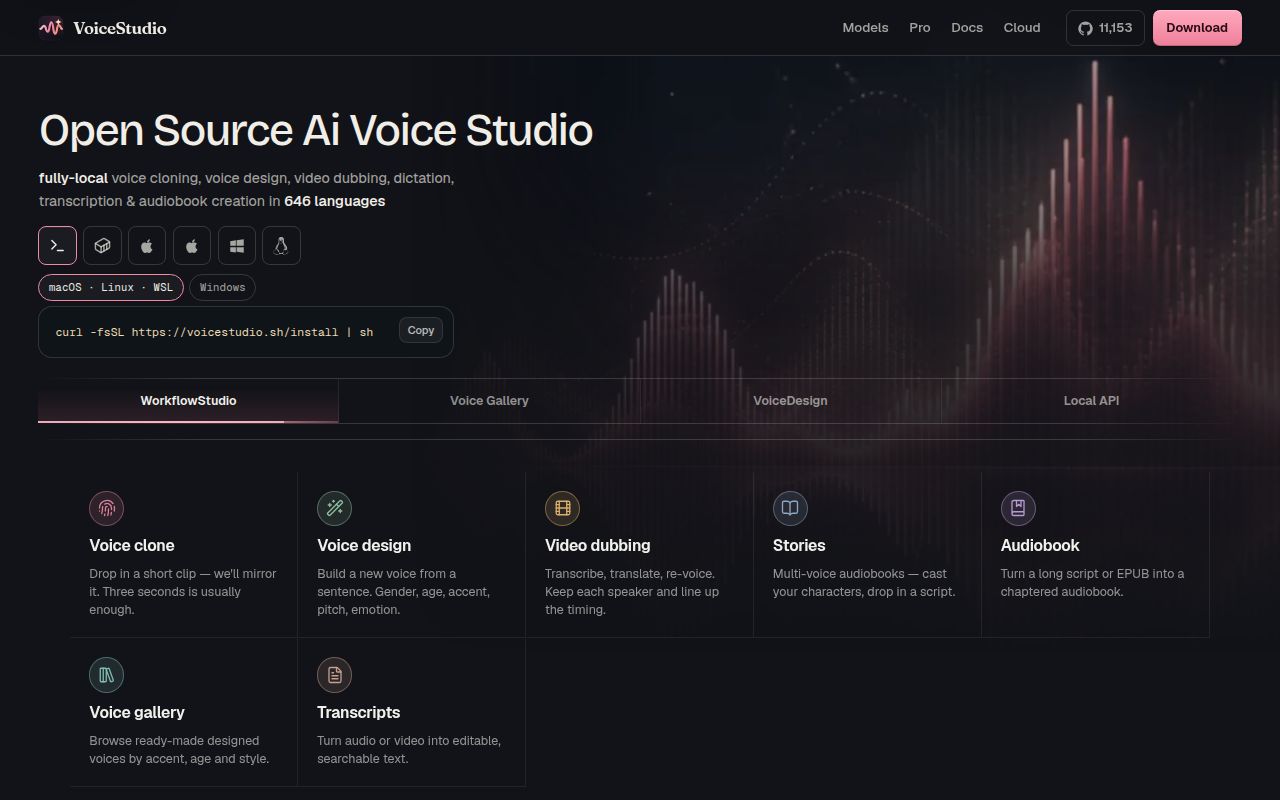 Screenshot of VoiceStudio (voicestudio.sh)
