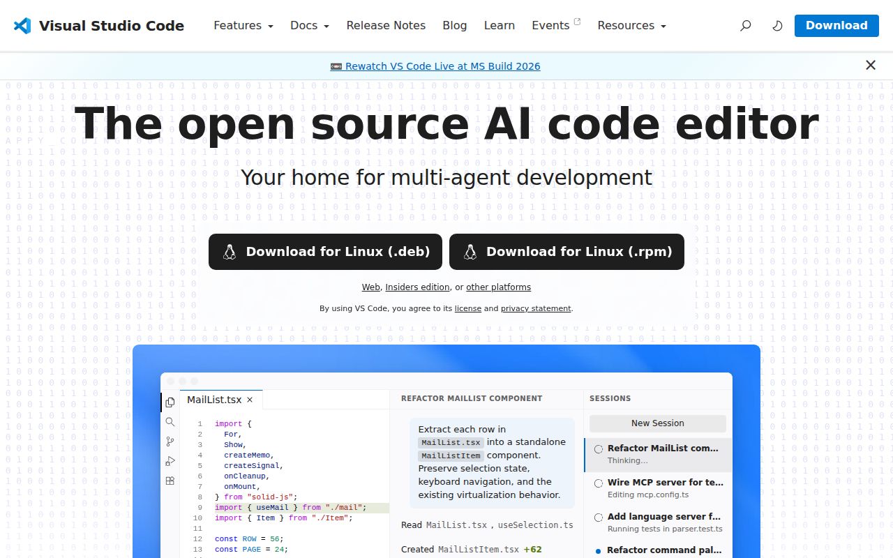 Screenshot of vscode (code.visualstudio.com)