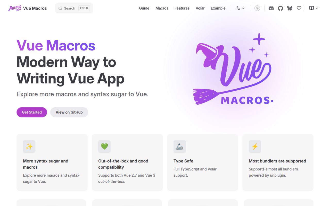 Screenshot of @vue-macros/common documentation