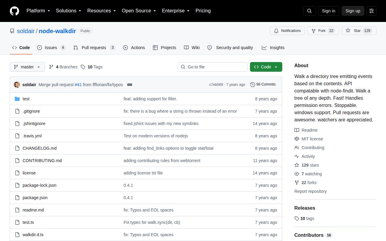 Screenshot of walkdir documentation