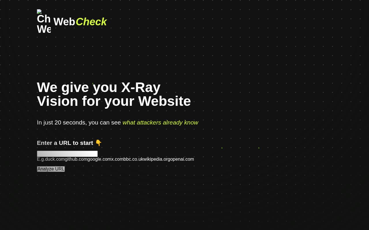 Screenshot of web-check (web-check.xyz)