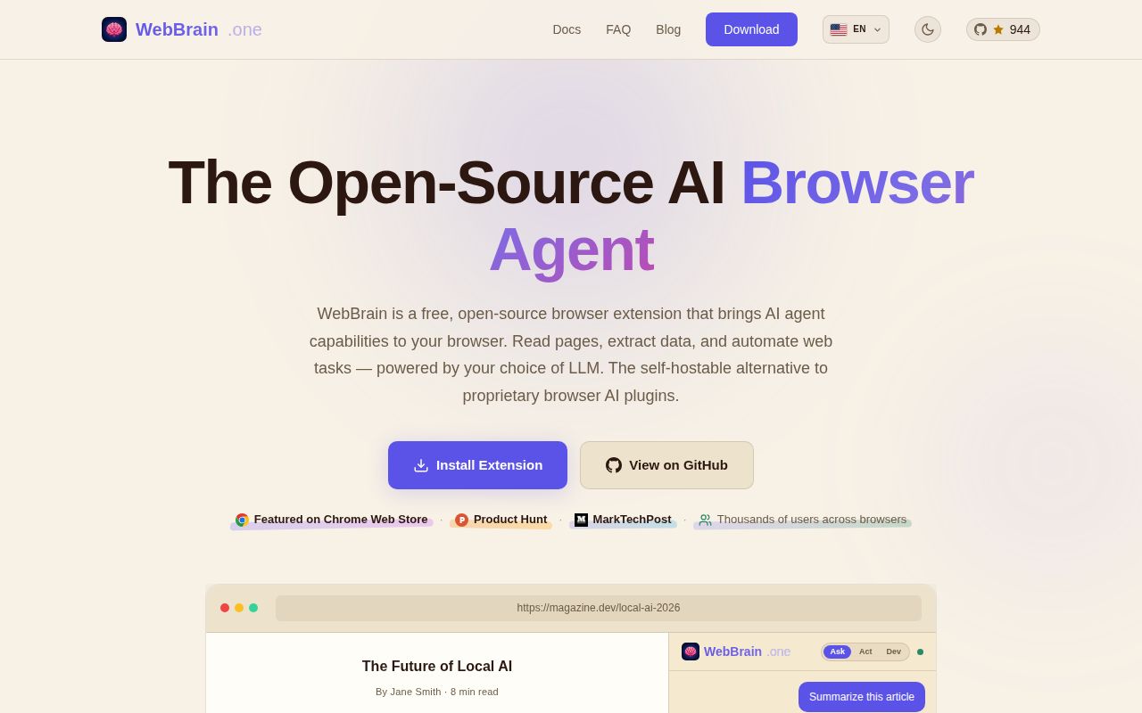Screenshot of webbrain (webbrain.one)