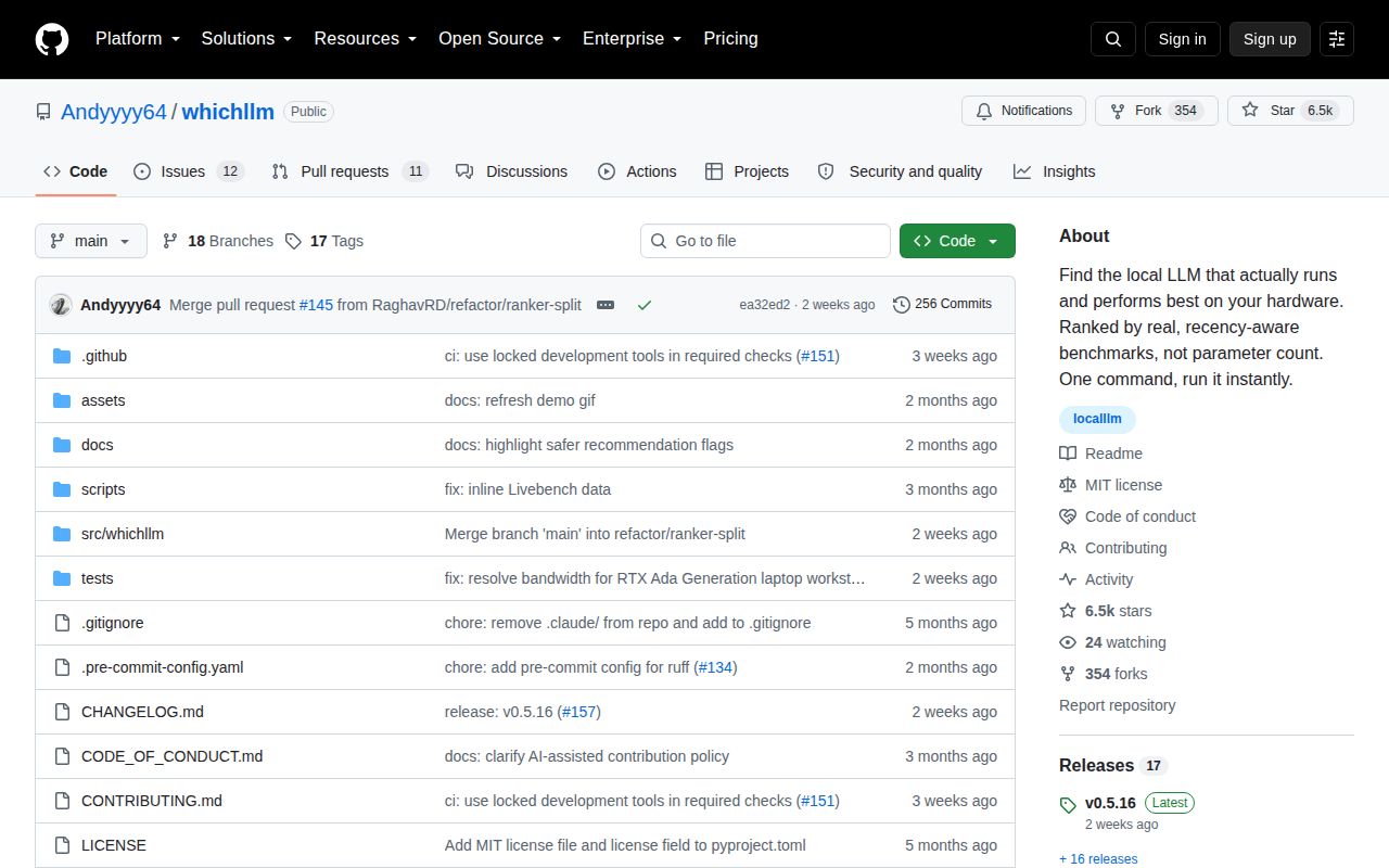 Screenshot of whichllm (github.com/Andyyyy64/whichllm)