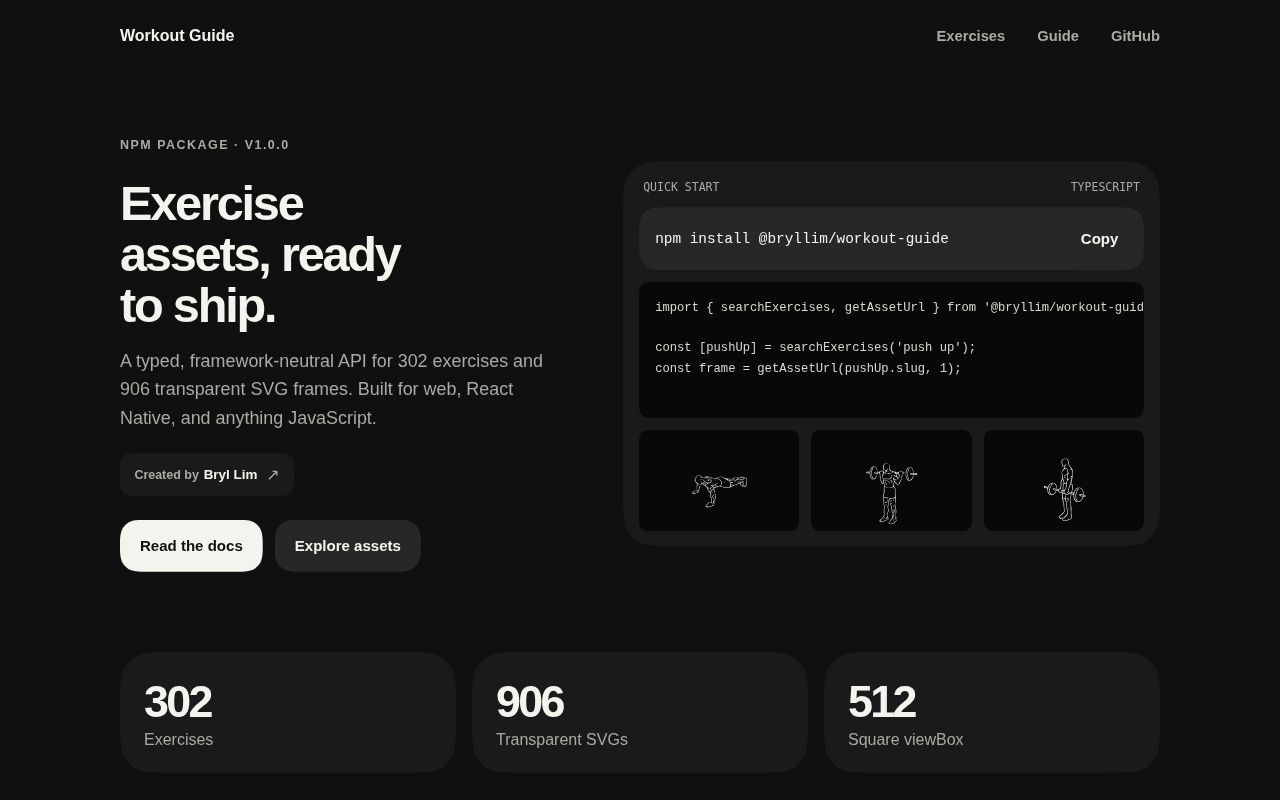 Screenshot of workout-guide (bryllim.github.io/workout-guide)