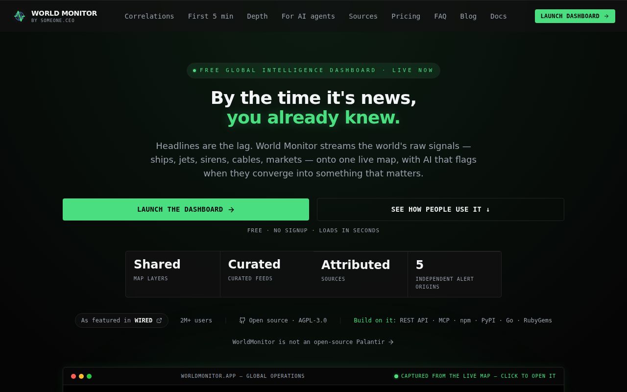 Screenshot of worldmonitor (worldmonitor.app)