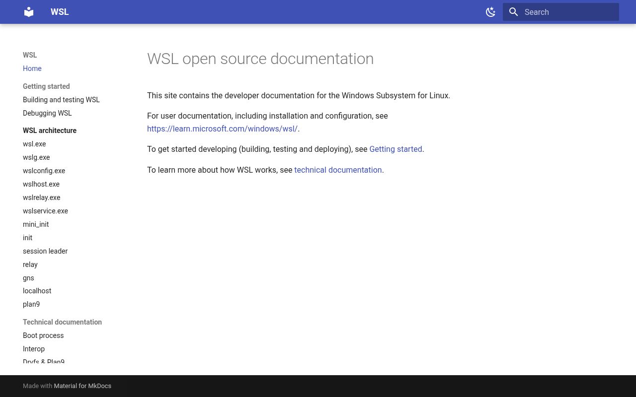 Screenshot of WSL (wsl.dev)