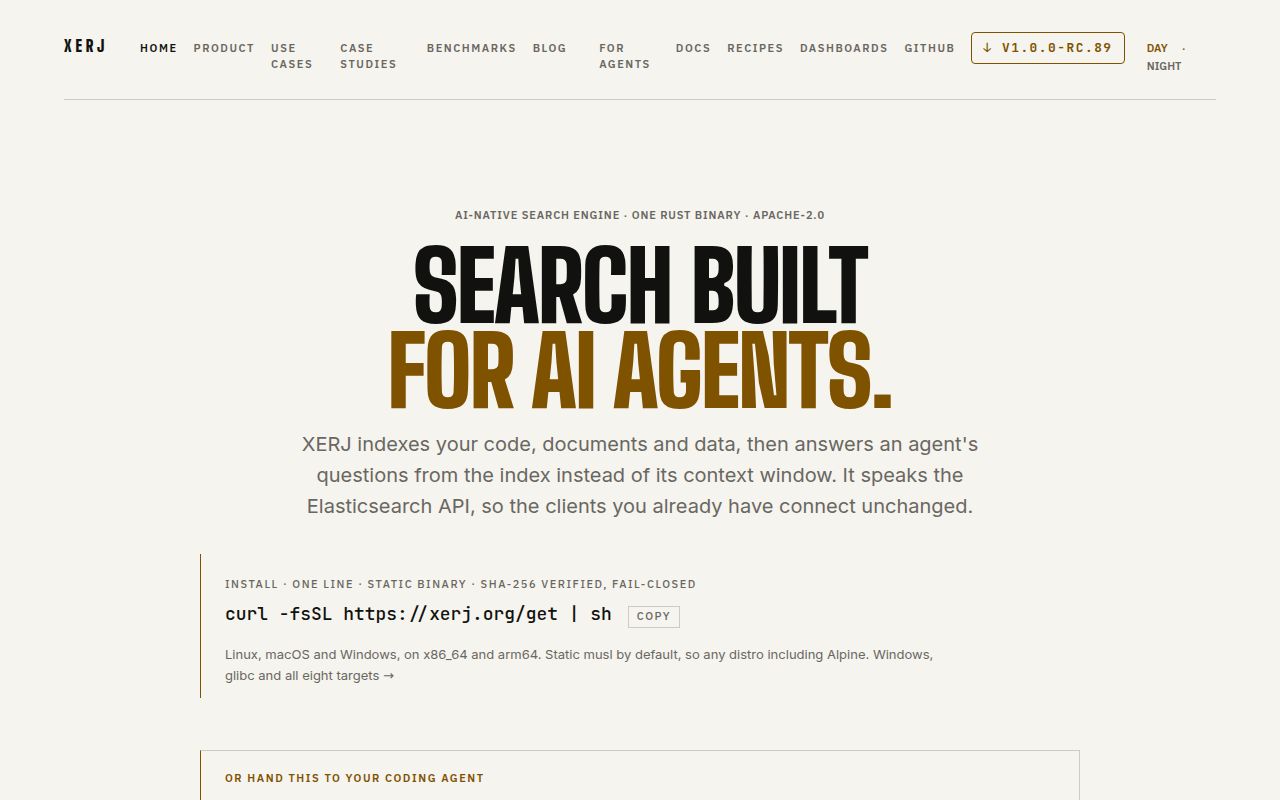 Screenshot of xerj (xerj.org)