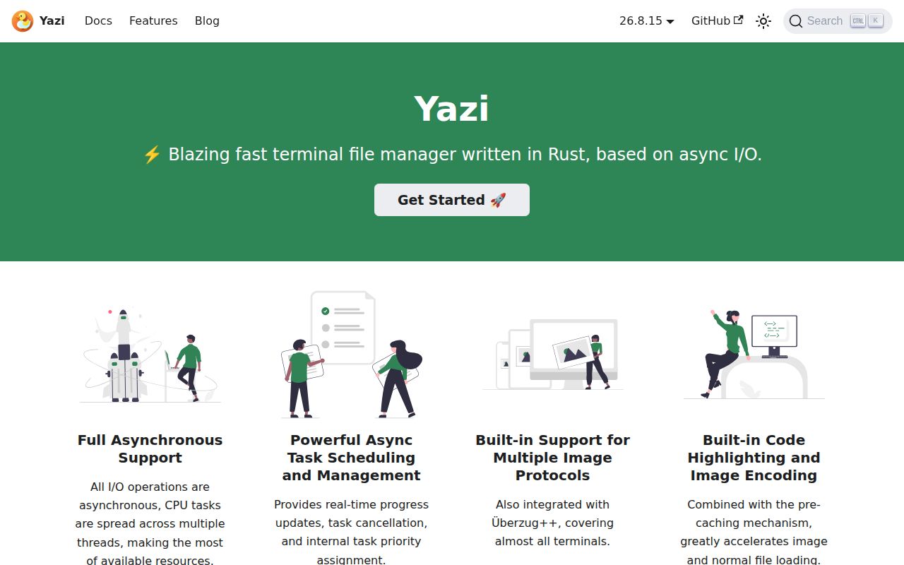 Screenshot of yazi (yazi-rs.github.io)