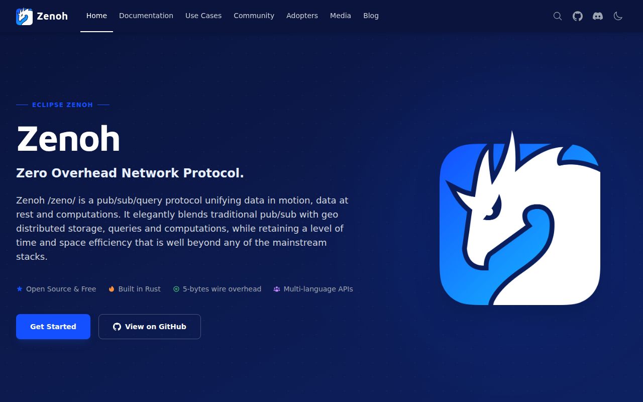 Screenshot of zenoh (zenoh.io)
